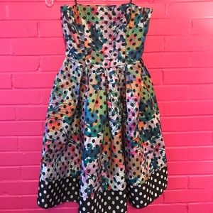 Colorful strapless size 8 Anthropologie dress!